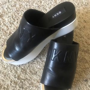 DKNY black/white sandals.